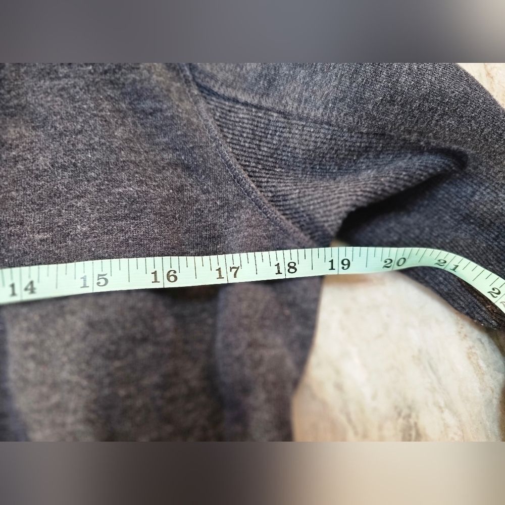 Max Jeans Gray Knit Moto Jacket L Asymmetrical Zip Fleece Lined Cotton Blend - Picture 11 of 12